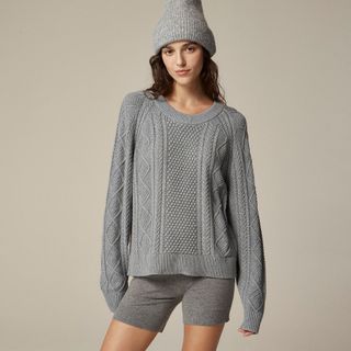 J.Crew, Cotton Cable-Knit Crewneck Sweater