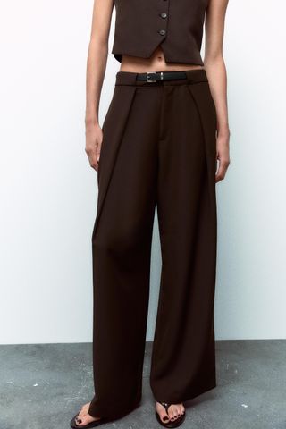 Pleated Pants With Belt