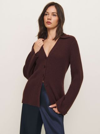 Shea Cashmere Collared Cardigan