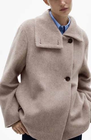 MANGO High Neck Wool Blend Coat