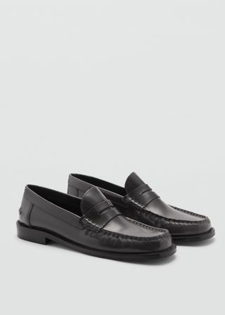 MANGO Leather Loafers 