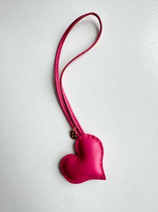 Pillow Puff Heart Leather Bag Charm