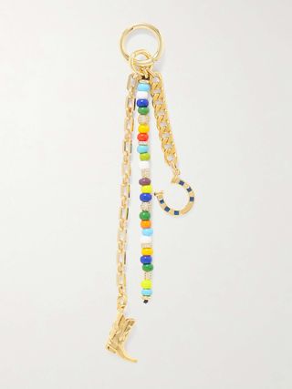 Most Wanted Gold-Tone Beaded Bag Charm