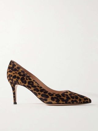 70 Leopard-Print Suede Pumps