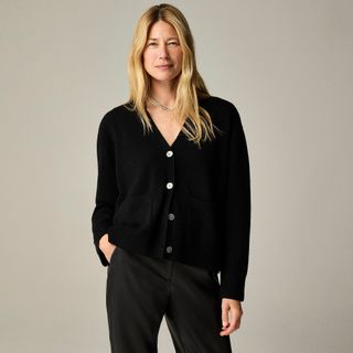 j. crew, Cashmere Patch-Pocket Cardigan