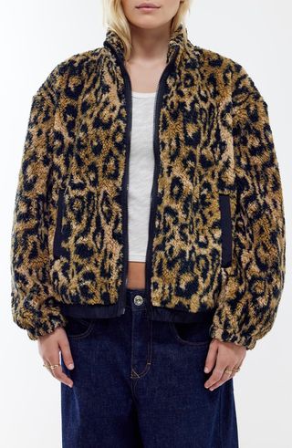 Print Fleece Boxy Jacket