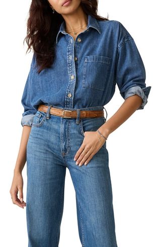 Sunfair Oversized Organic Cotton Denim Button-Up Shirt