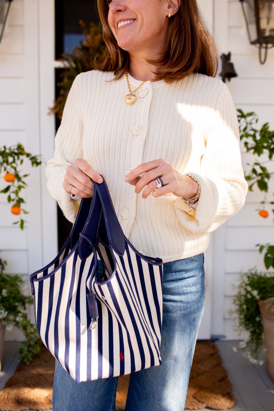 la ligne cardigan and polo bag