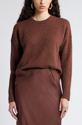 Nordstrom, Crewneck Side Slit Wool & Cashmere Sweater