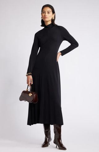 Long Sleeve Matte Jersey Dress