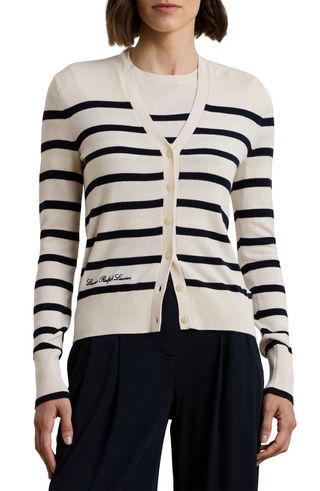 Stripe Cotton & Modal Cardigan