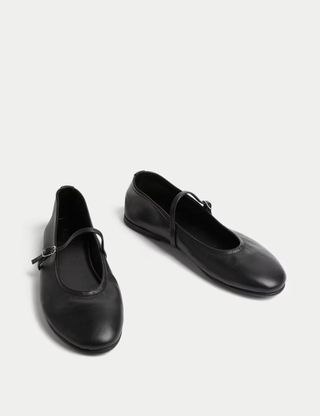 Unlined Leather Mary Jane Ballet Pump