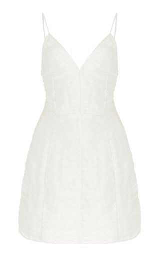 Mona Ruched Cotton-Silk Voile Mini Dress