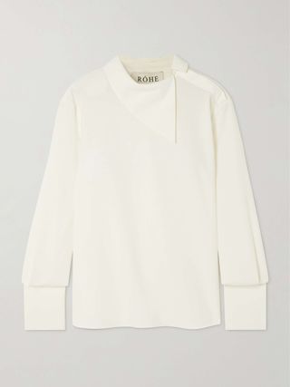 Asymmetric Wool-Blend Blouse