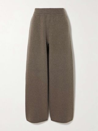 Wool-Blend Wide-Leg Track Pants