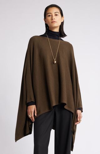 Rib Cotton & Cashmere Poncho