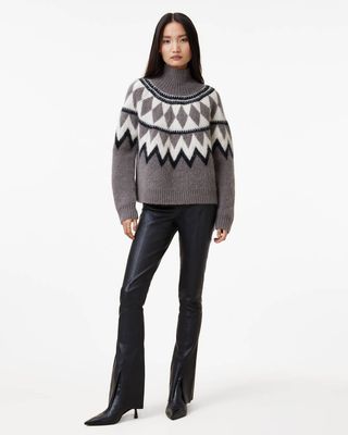 Tura Funnel Neck Relaxed Fit Jumper