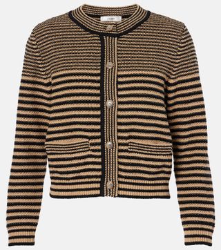 Compact Stripe Cotton Cardigan