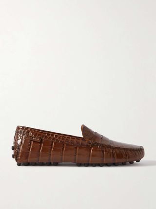 Gommino Croc-Effect Leather Loafers