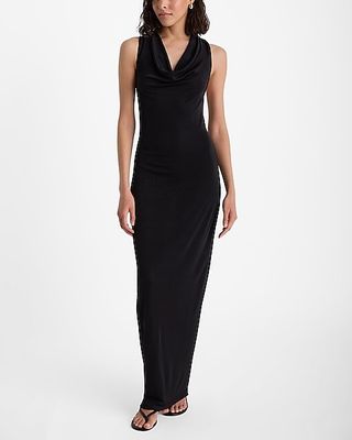 Express, Draped Cowl Neck Sleeveless Twist Back Maxi Dress