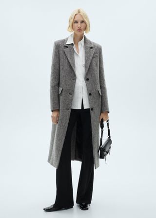 Flecked Wool-Blend Coat - Women | Mango Usa