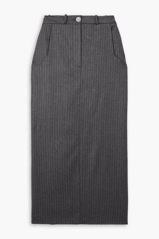 Pinstriped Wool and Cashmere-Blend Maxi Skirt