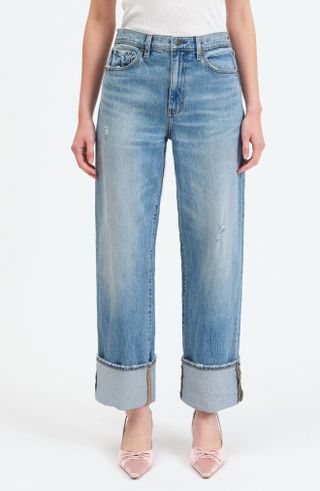 DAZE, Eastside High Waist Cuff Crop Straight Leg Jeans