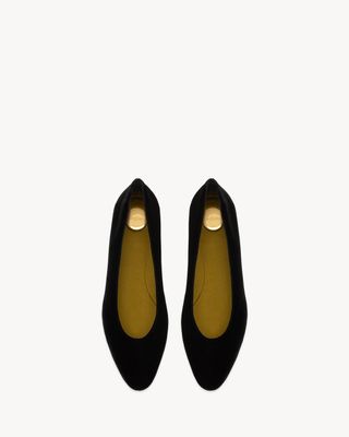 Women's Gio Ballet Flats in Velvet in Black