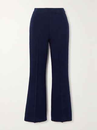 Kick Cropped Stretch-Cotton Flared Pants