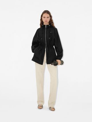 Short Nylon Cotton Parka in Black - Women | Burberry® Official