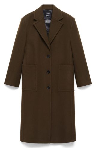 Pocketed Virgin Wool Blend Coat