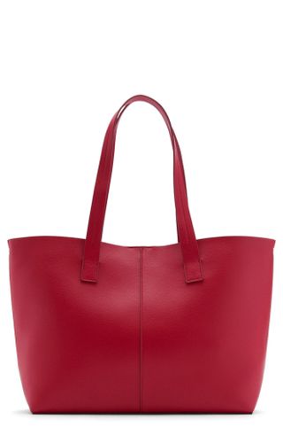 MANGO, Pebbled Faux Leather Shopper Bag