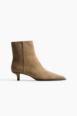 Pointed Suede Ankle Boots