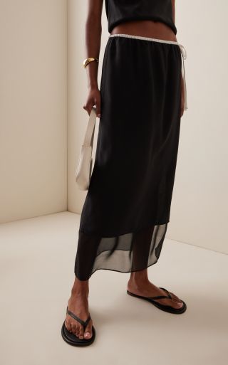 Adrienne Silk Midi Skirt