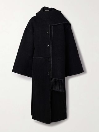 Draped Fringed Wool-Blend Bouclé Jacket