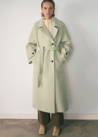 Woollen Coat With Belt - Women | Mango Usa