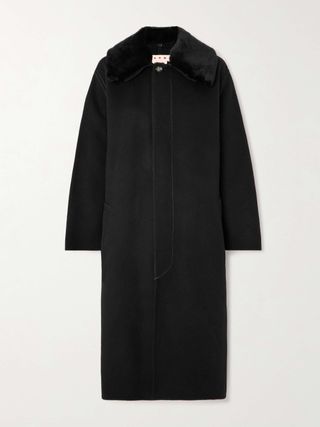 Shearling-Trimmed Wool and Cashmere-Blend Coat