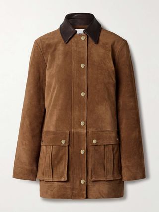 Suz Leather-Trimmed Suede Jacket