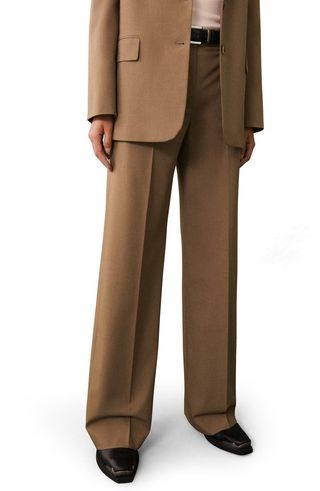 Pleat Front Wide Leg Suit Pants