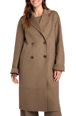 X Cella Jane Double Breasted Wool Blend Coat