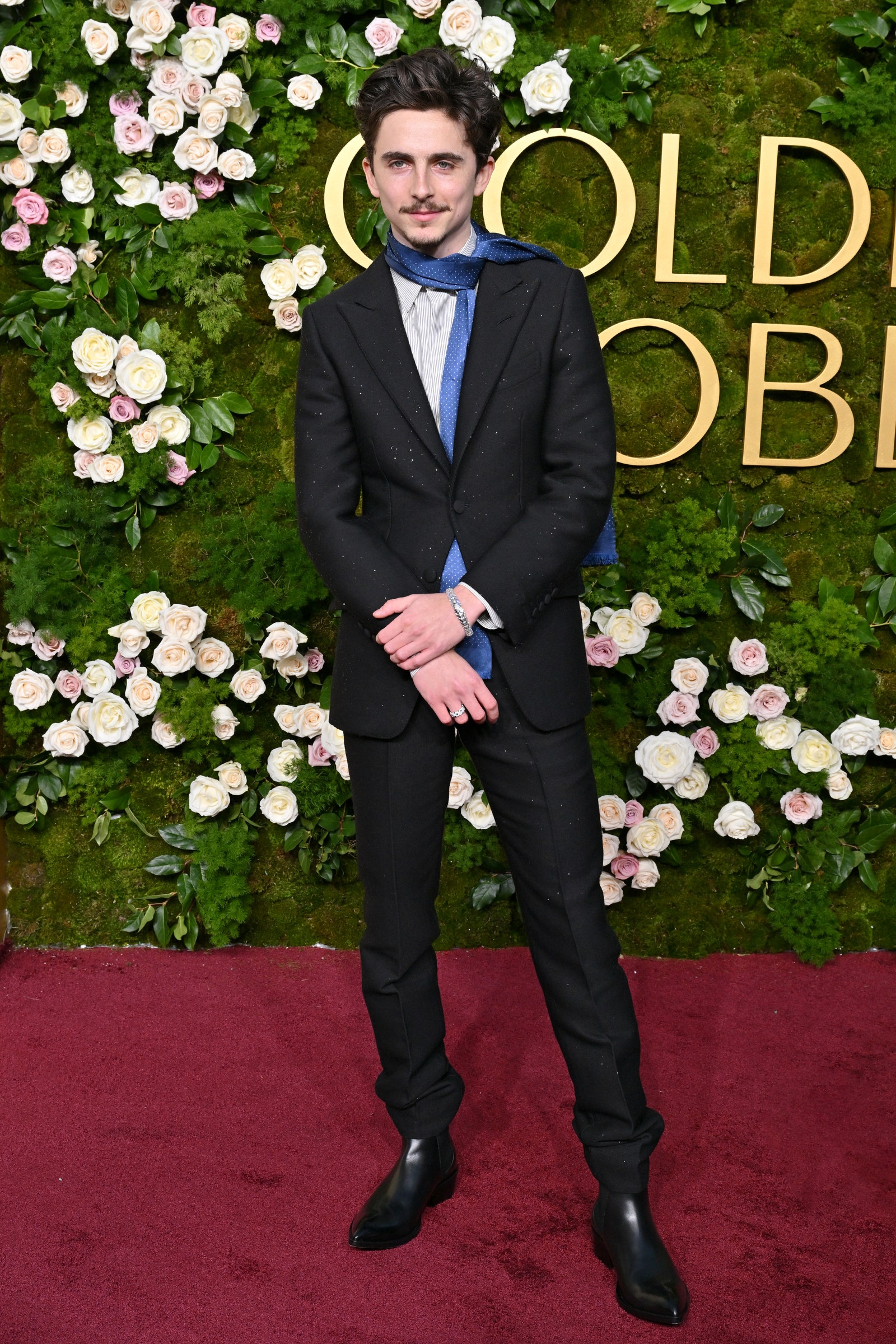 BEVERLY HILLS CALIFORNIA  JANUARY 05 Timothe Chalamet attends the 82nd Annual Golden Globe Awards at The Beverly Hilton...