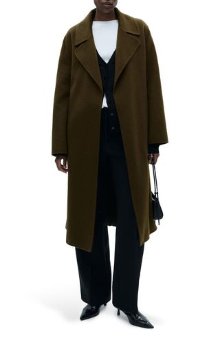 Wool Blend Oversize Longline Coat