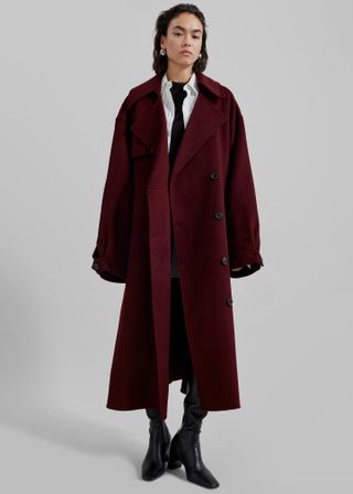 Mavis Long Coat - Burgundy