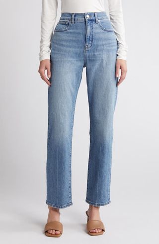 The '90s Creased High Waist Straight Leg Jeans