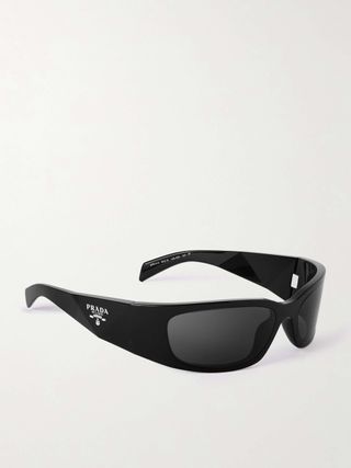 Rectangular-Frame Acetate Sunglasses