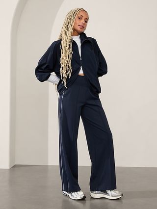 Venice High Rise Track Stripe Wide Leg Pant