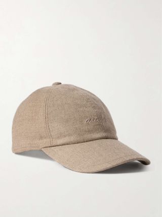 Morgan Embroidered Cashmere-Twill Baseball Cap