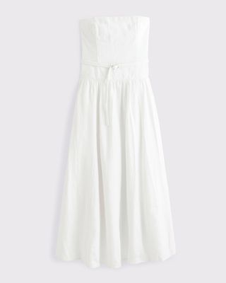 Premium Linen Drop-Waist Belted Maxi Dress