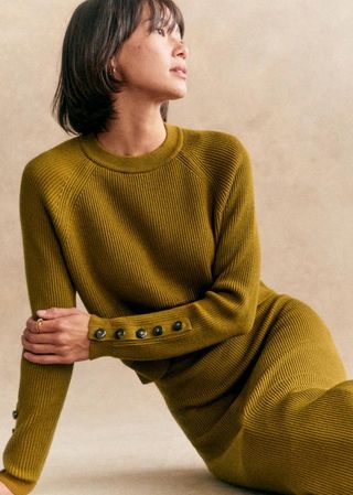 Sami Jumper - Olive Green - Merino Wool - Sézane