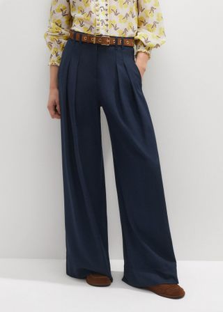 Italian Flannel Wide-Leg Pant